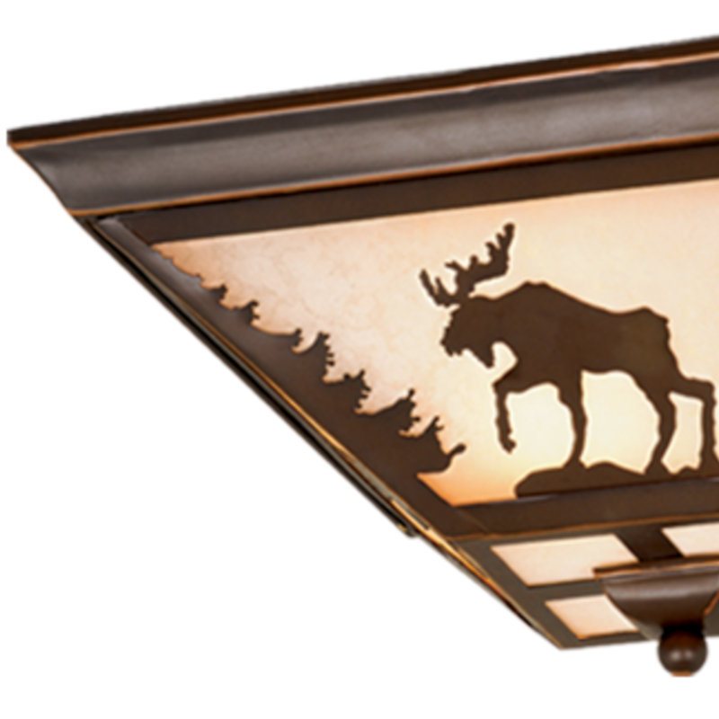 Homar Burnished Bronze 3 - Bulb Outdoor Flush Mount, Moose