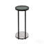 Table d'appoint noire avec plateau en verre et base en marbre blanc