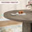 47"-63" Extendable Round to Oval Dining Table for 4-8, Farmhouse Wood Expandable Kitchen Table with Wider Legs, Metal Frame, Space-Saving for Apartment-1620434651