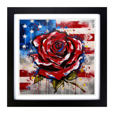 American Beauty Abstract Expressionism Rose No.3 - Framed Print