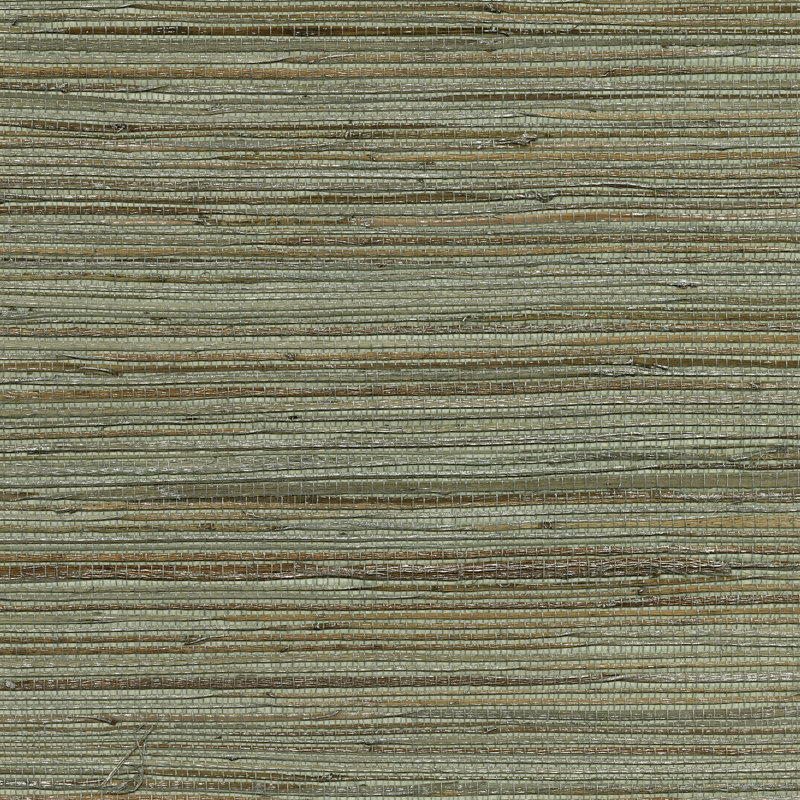 Reanna Grass Cloth Striped Roll, Sea Green