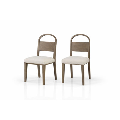 Marielle Wood Arch Back Chairs - Cocoa/White Sand