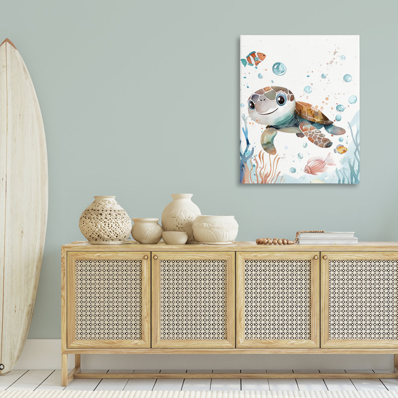 «Sourire bébé tortue», art mural par Franklyn Gregory bp-474_CN, H 40 po x l 30 po