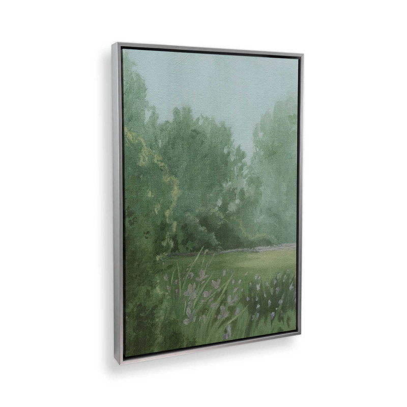 «Amethyst Iris Meadow I» par Grace Popp, reproduction d'art sur toile, Cadre flottant sans passe-partout, Argent argent