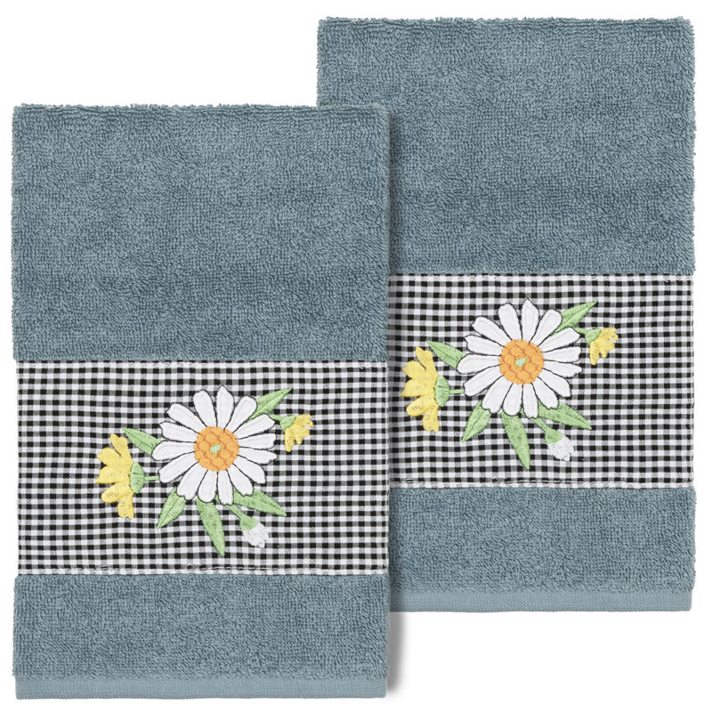 DAISY 100% Turkish Cotton Hand Towel, Teal