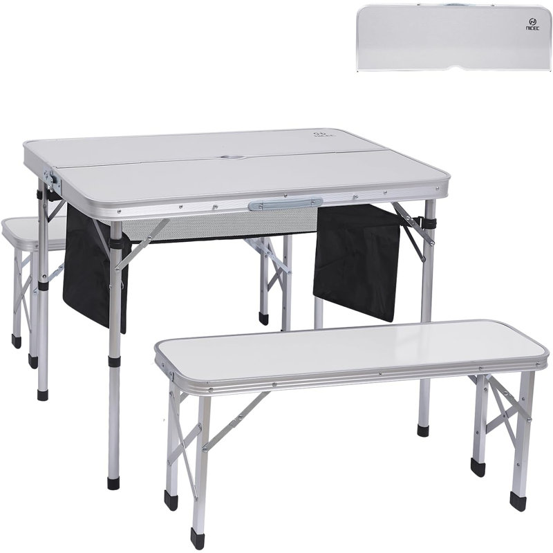 Table de pique-nique rectangulaire d'extérieur L 35,5 po x l 23,63 po