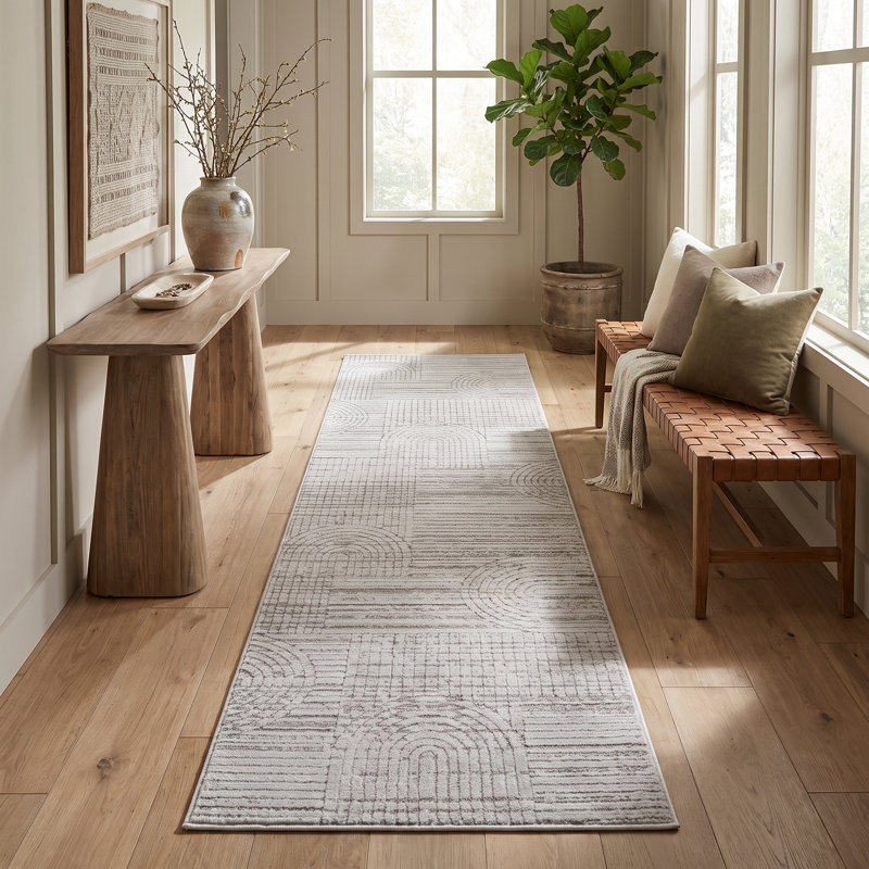 Tapis gris avec tapis, Tapis de couloir 2 pi 3 po x 8 pi