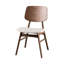 Ensemble de 2 chaises de salle à manger Narv, dossier courbé, bois brun noyer, beige