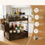 Bathroom 40 x 34 x 18 cm Counter Organizer with Drawer and Basket, Wooden Skincare Holder 2 Tier