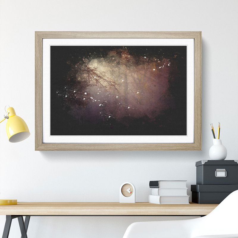 Sunlight Forest Vol.1 Paint Splash - Picture Frame Graphic Art, 27cm H x 36cm W x 2cm D, Oak