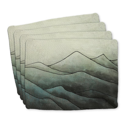 Ensemble de 4 napperons en polyester tressé In the Waves - Home Decor