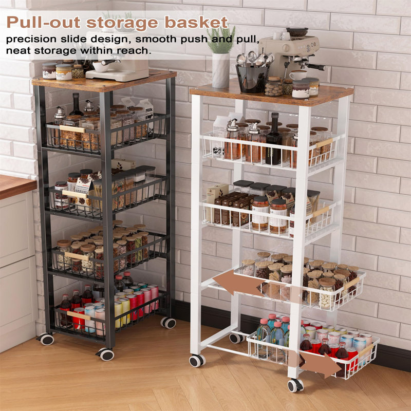 39cm W Metal Storage Rack with Wheels