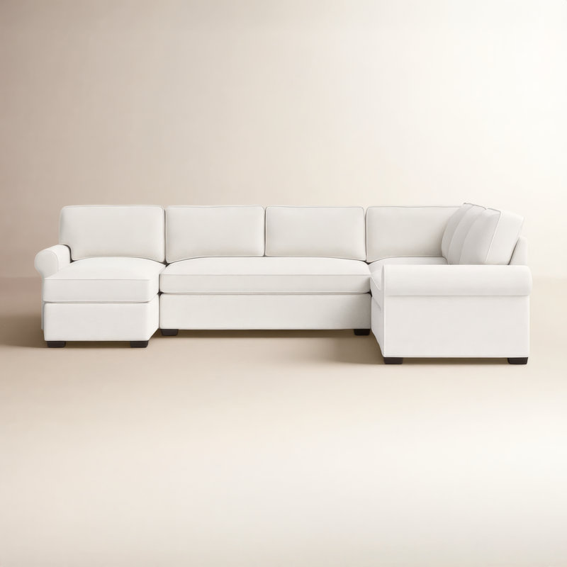 Porter Upholstered U-Shaped Sectional, Right Hand Facing, Bella Ink Blue Performance Velvet