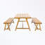 Ensemble de salle à manger de patio 3 pièces avec table en bois et deux bancs