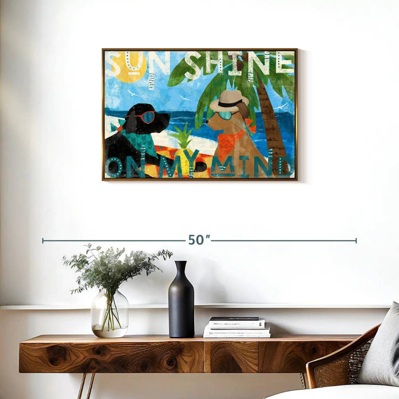 Good Vibes I, Cadre flottant doré, 31 po x 21 po