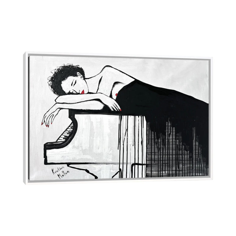 «Sleeping Sonata», reproduction d'art sur toile encadrée, 48 po x 32 po, Toile avec cadre, Blanc