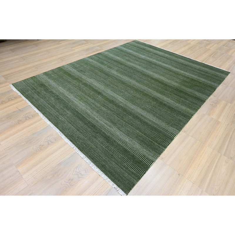 Contemporary, Textures Collection One-of-a-Kind Rectangle 8'11" X 11'11" Hand Knotted Area Rug