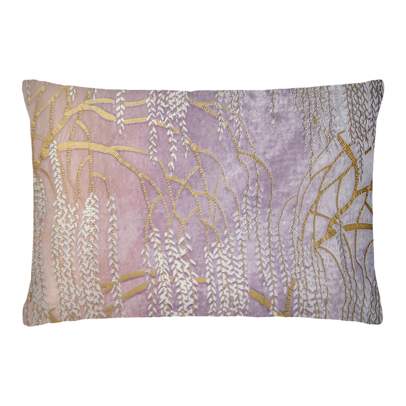 Metallic  Rectangular Velvet Pillow Cover & Insert, Rectangle 14"H x 20"W, Opal
