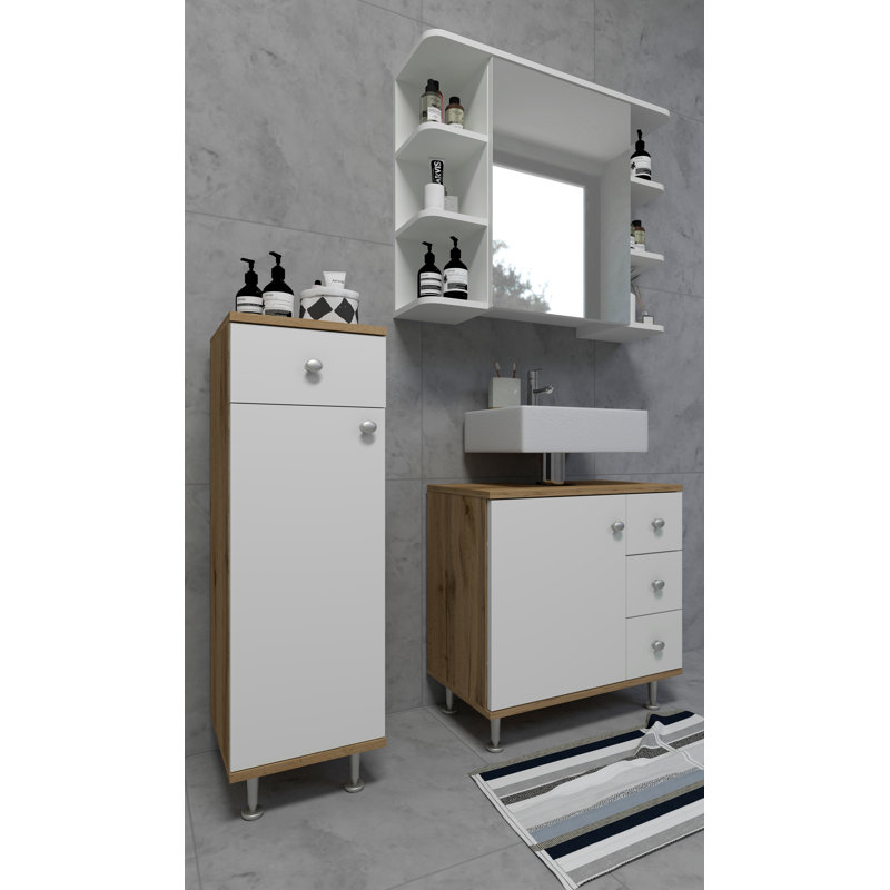 Senon Bathroom Cabinet, Wotan/White