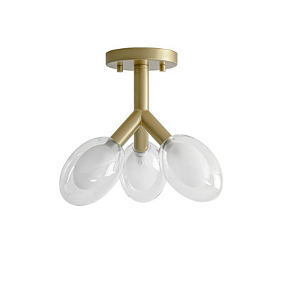 11.8-inch 3-light Ceiling Light With Double-paned Glass
