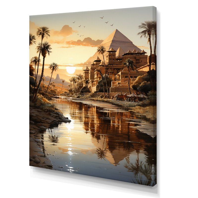 Pyramides égyptiennes égyptiennes III sur toile, H 32 po x l 16 po x P 1 po, Toile tendue