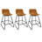 Faux Leather Swivel Upholstered Counter & Bar Stool With Metal Frame (Set of 3)-1469914655