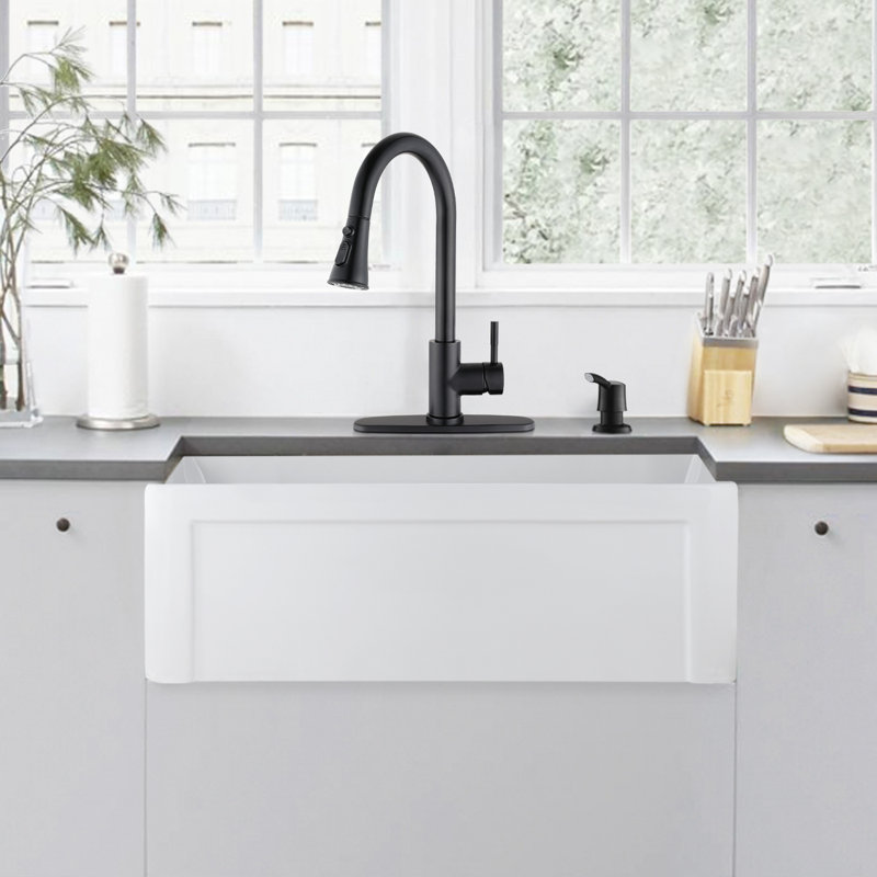 30'' L Single Bowl Ceramic Kitchen Sink