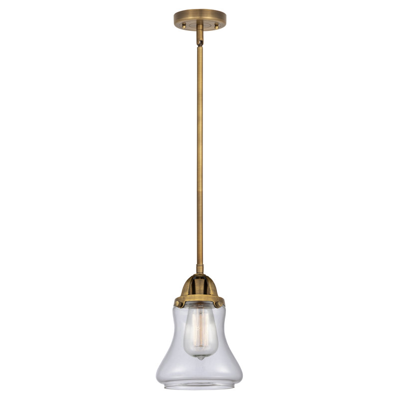 Nouveau 2 - Labossiere - Mini-luminaire suspendu à tige 6 po 1 lumière - Ampoule non incluse - abat-jour transparent