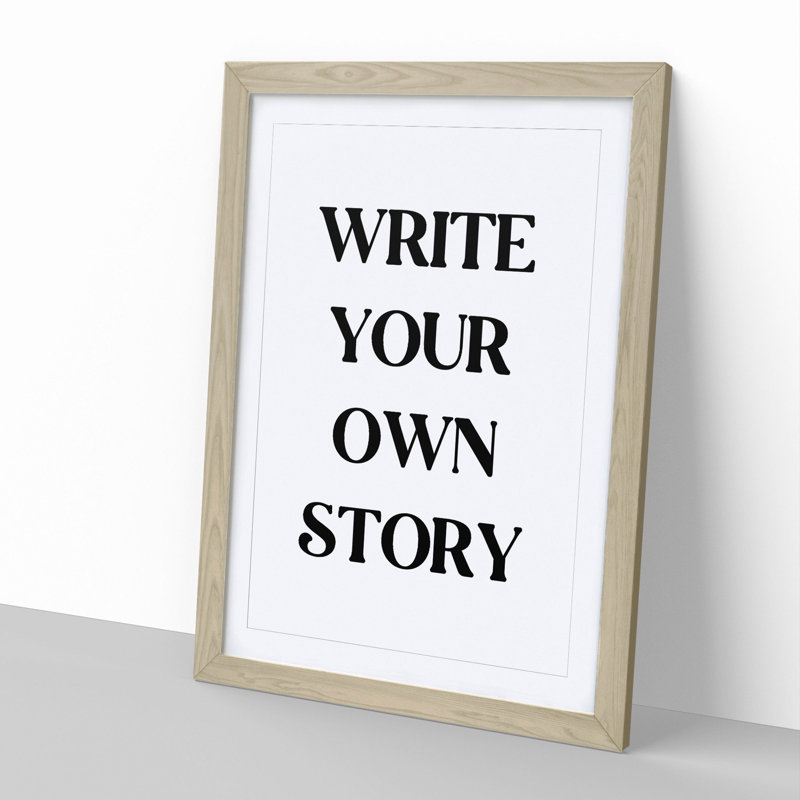 Write Your Own Story - Picture Frame Typography, 48cm H x 36cm W x 2cm D, Oak