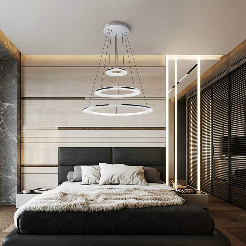 Rascon 1 - Light White LED Crystal Pendant, 150cm H x 60cm W x 60cm D