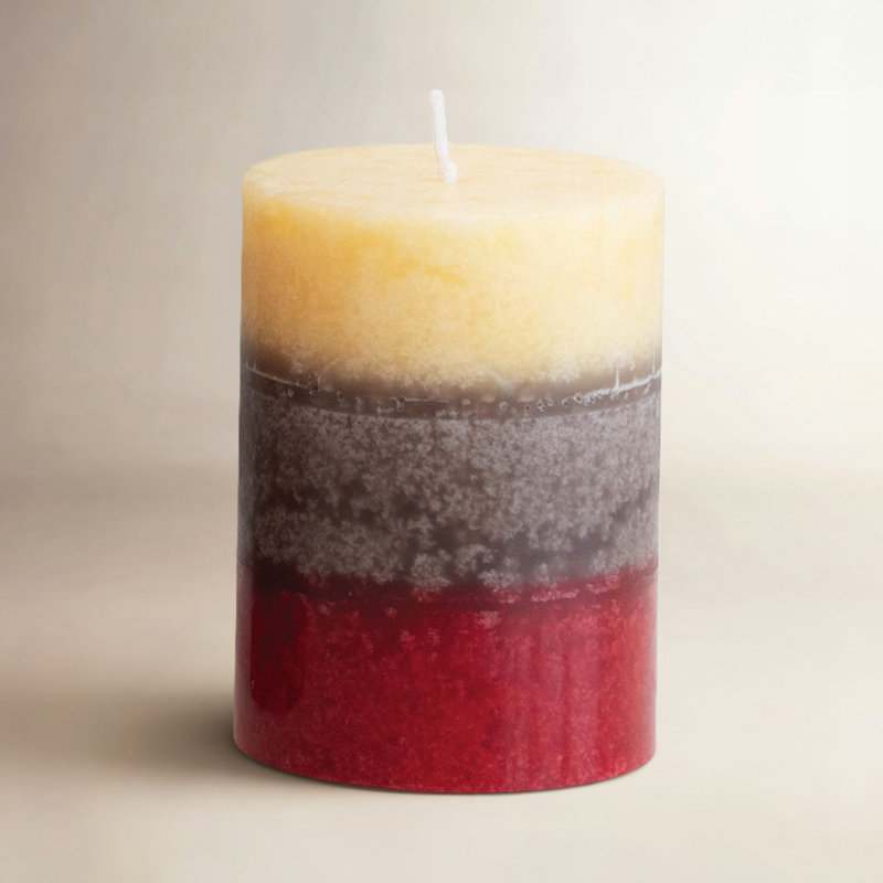 Unscented Pillar Candle, 4" H x 3" W x 3" D