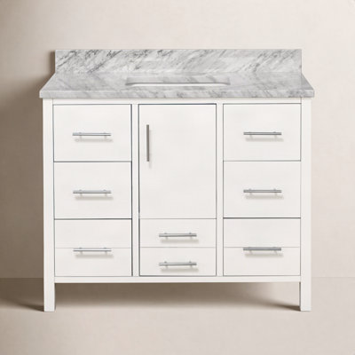 Kiara 42" Carrara Marble Single Bathroom Vanity