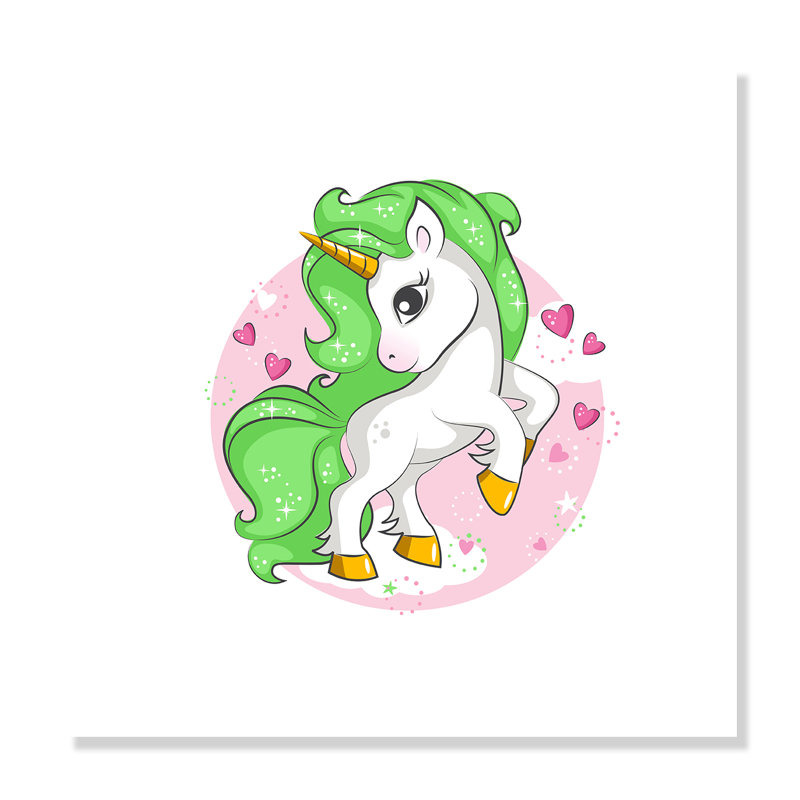 Impression sur papier licorne, H 16 po x l 16 po x P 1 po