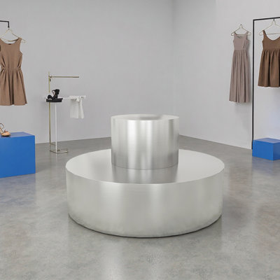 Minimalist stainless steel display stand