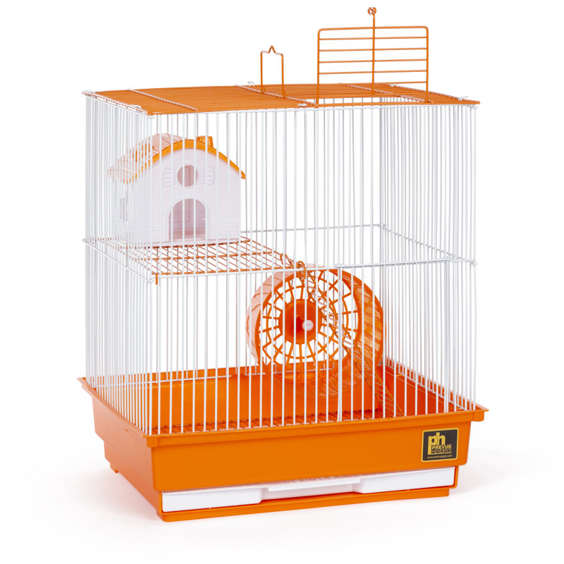 Cage à souris avec rampe Kalish, Orange / blanc