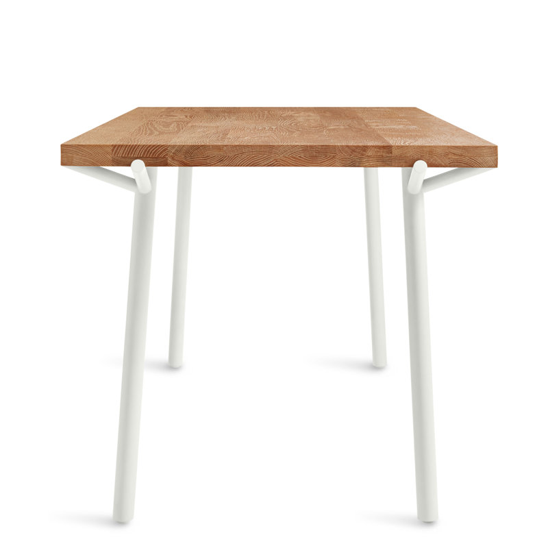 Branch Solid Oak Dining Table, 33" W x 76" L, Oak, White