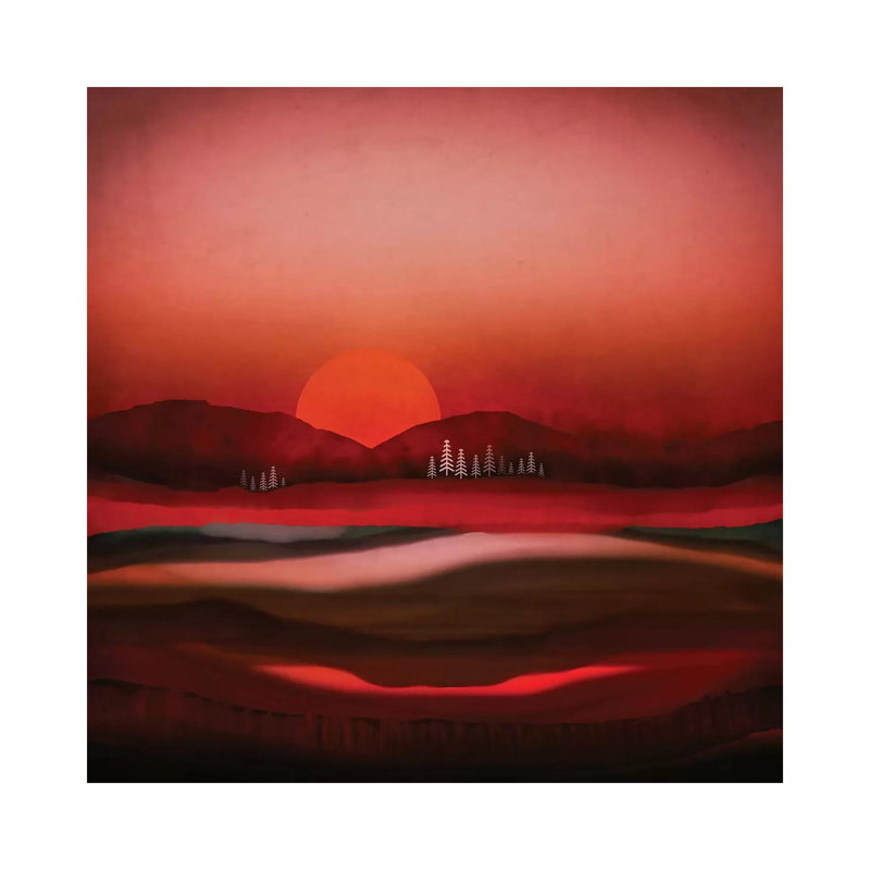 Solitude - impression d'art graphique, Pas de tapis, H 18 po x l 18 po x 1,5 po, Toile tendue