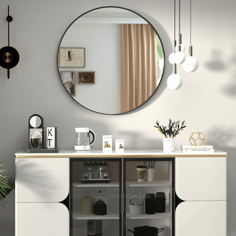 Miroir de salle de bain Alysan, Noir, 18" x 18"