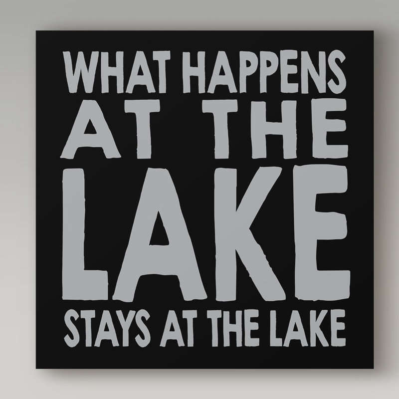 Keishawna «Happens Lake», art textuel sur toile tendue, H 24 po x l 24 po