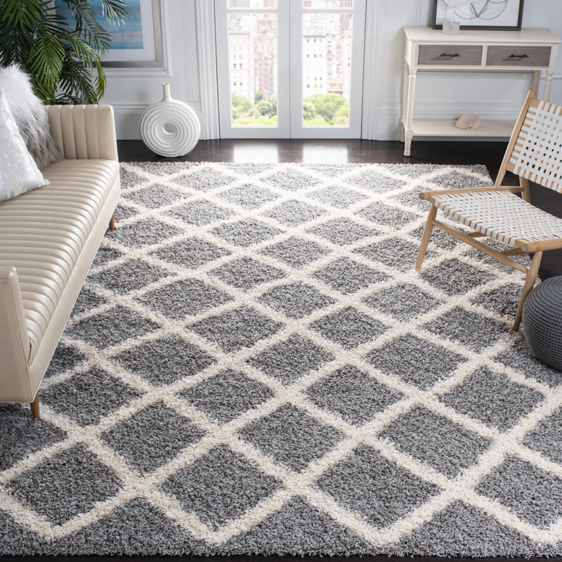 Tapis gris / ivoire Arsheq, Rectangle 10 pi x 14 pi