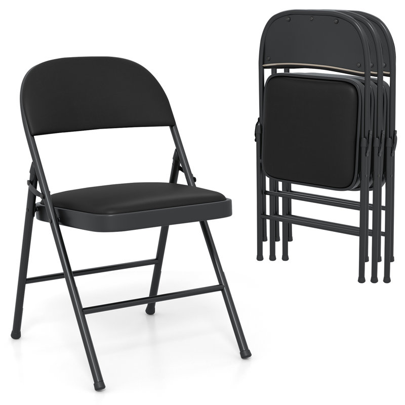 4 chaises pliantes avec chaises en cuir empilables en PVC