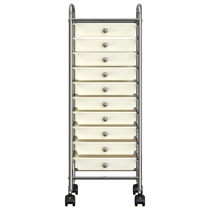 Baghdasar 90cm H x 36.5cm W Utility Cart with Wheels, White