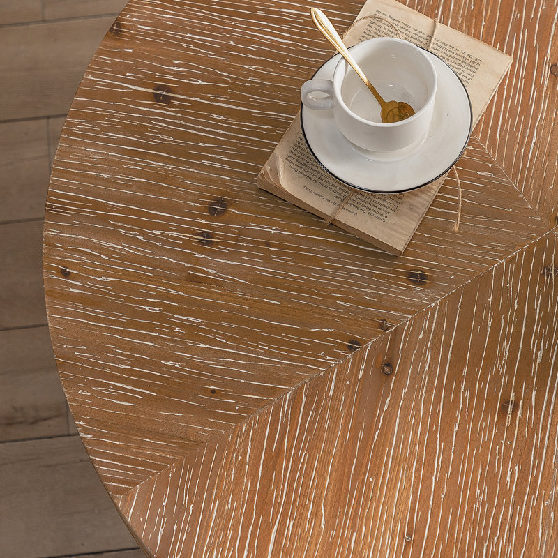 Table basse Briyan, H 13,38 po x L 31,29 po x l 31,29 po, Bois naturel, Or