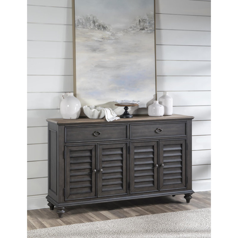 Kingston Dark Brown Birch Veneer Transitional Server
