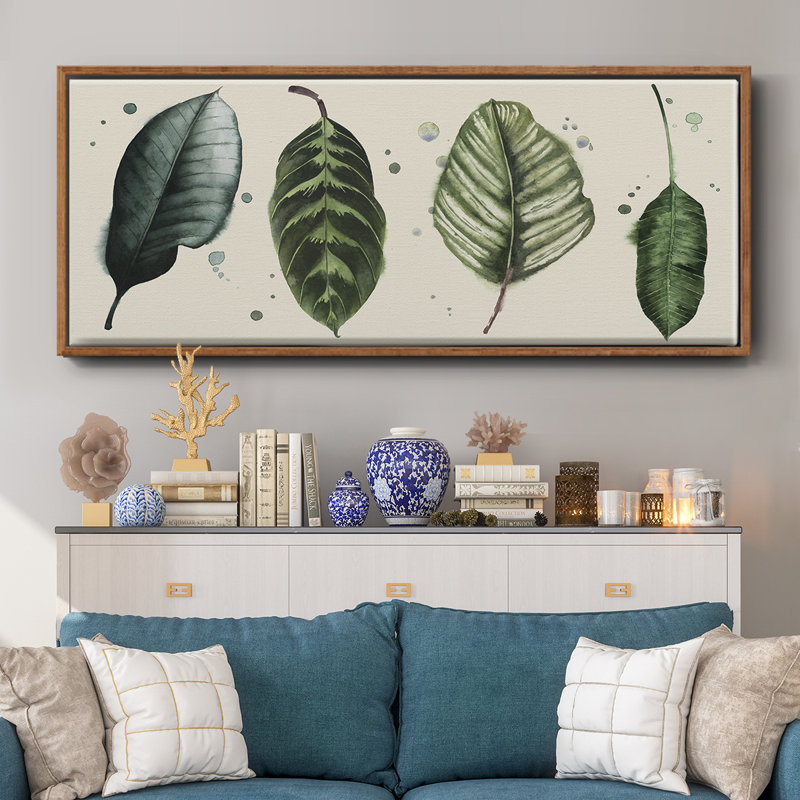 Palm Line- Framed Canvas, 8" H x 20" W