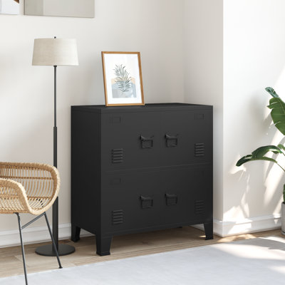 Commode de rangement Melike vidaXL, armoire de rangement en métal, poignée en métal