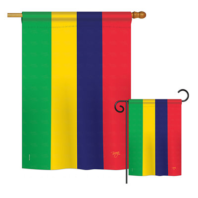 Ensemble de 2 côtés en polyester vertical décoratif "mauritus of the world national"
