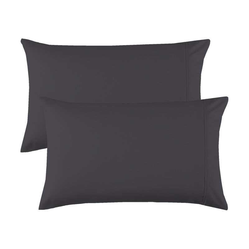 100% Cotton 300TC Ultra-Soft & Silky Wrinkle-Resistant Pillowcases, Standard, Charcoal