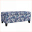 Repose-pieds avec tissu floral, rangement à fermeture en douceur et amp; Utilisation multifonctionnelle pour le salon / la chambre à coucher | Noir | Cadre en bois