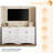 Rustic Two-Tone 63" TV Stand With Adjustable Shelves, Drawers & Multi-Use Storage-428772259